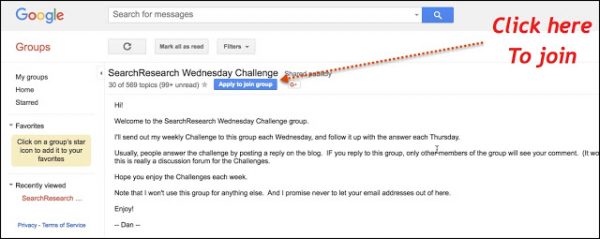 How to get SearchResearch posts by email…